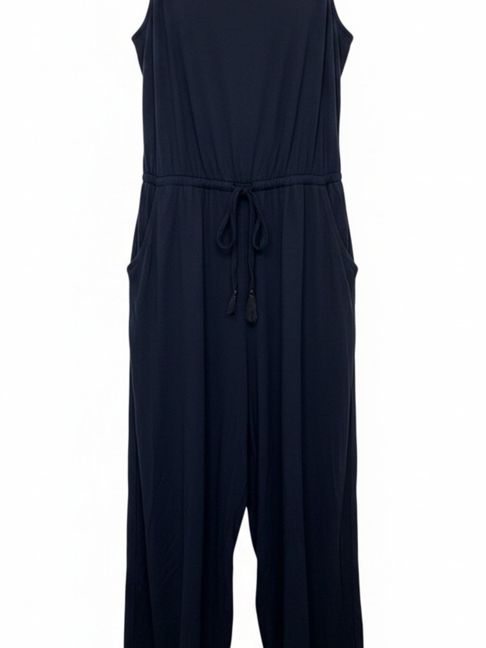 Women's Sleeveless Drawstring Jumpsuit - Navy NWT Ma